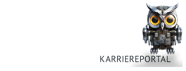 Bild eines aus technischen Einzelteilen zusammengesetzten Käuzchens (Eule) sitzend auf Text: Bist du auch ein Kautz? Teamgeist Karriereportal