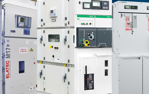 Bildergalerie vom Mittelspannungsschaltanlagen verschiedener Hersteller